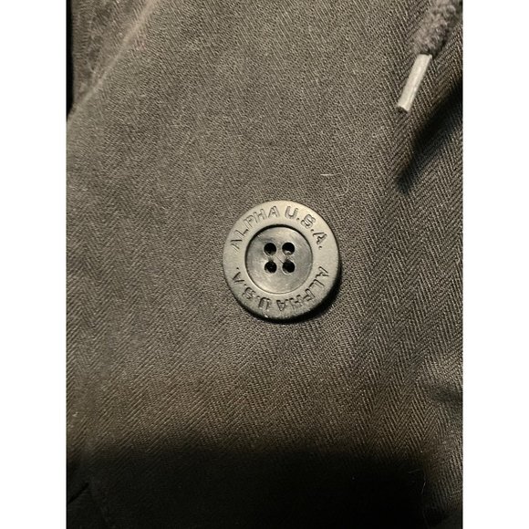 ALPHA INDUSTRIES Faux Fur Trim Hoodie Bomber Jacket sz. Small - Picture 3 of 10